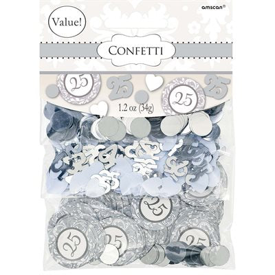 Foil 25th anniversary silver confetti- 34 gm