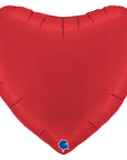 Heart Satin Red (Helium) - 36 Inches