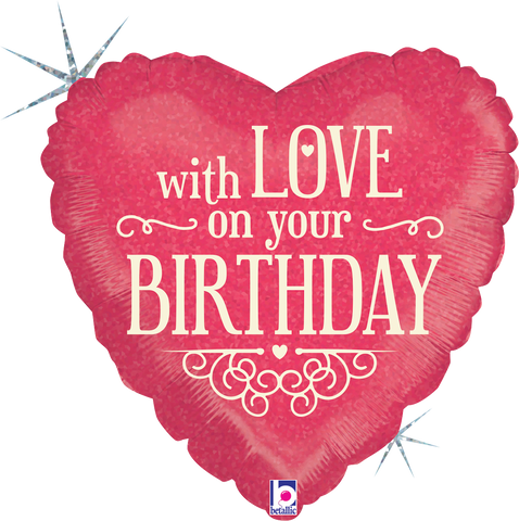 Round With Love On Your Birthday (Helium) - 18 Inches