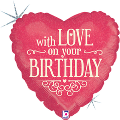 Round With Love On Your Birthday (Helium) - 18 Inches