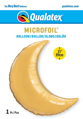 Gold Crescent (Moon) (Helium) - 36 Inches