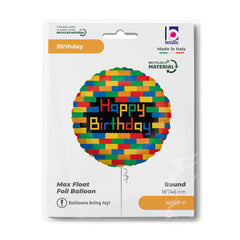 Round  Birthday Blocks (Helium) - 18 Inches