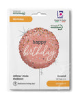 Round Rose Gold Confetti B-Day (Helium) - 18 Inches