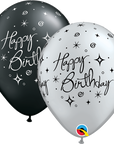 Birthday Elegant Sparkle & Swirls Latex Balloon (Helium/Air Filled) - 11 Inches