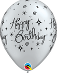 Birthday Elegant Sparkle & Swirls Latex Balloon (Helium/Air Filled) - 11 Inches