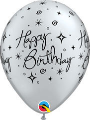 Birthday Elegant Sparkle & Swirls Latex Balloon (Helium/Air Filled) - 11 Inches