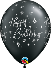 Birthday Elegant Sparkle & Swirls Latex Balloon (Helium/Air Filled) - 11 Inches