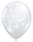 Just Married Butterflies Latex Balloon (Helium/Air Filled) - 11 Inches