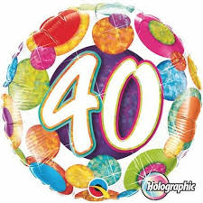 40 Colourful Polka Holographic (Helium) - 18 Inches