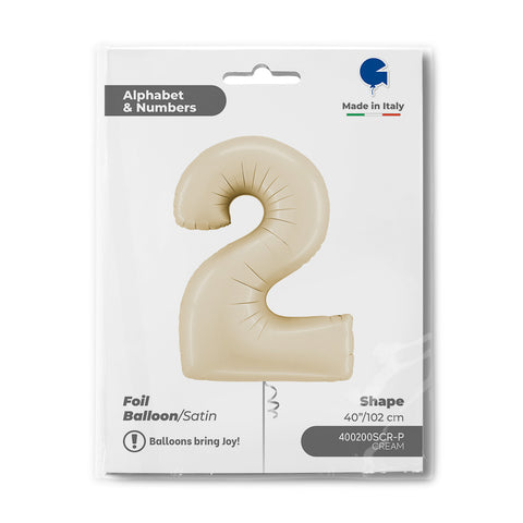 Number 2 Satin Cream (Helium) - 40 Inches