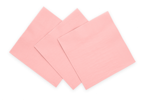 Premium 3 Ply Paper Cocktail Napkins Light Pink 24cm*24cm- 20 Pc