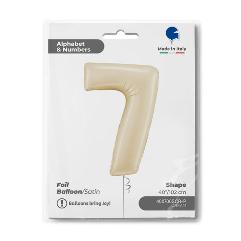 Number 7 Satin Cream (Helium) - 40 Inches