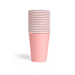 Premium Paper Cups Light Pink 210ml- 14 Pc