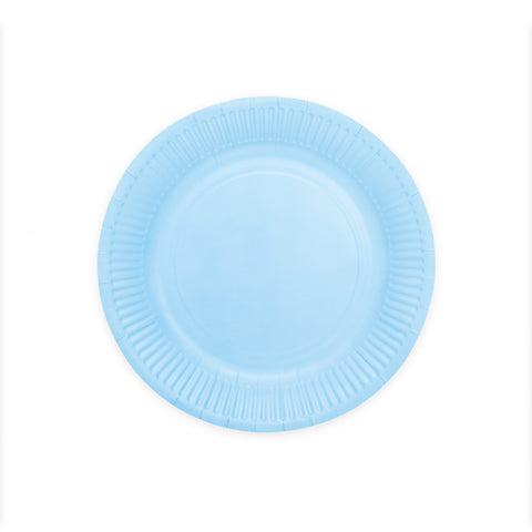 Premium Paper Plates 9 Inches Light Blue- 8 Pc