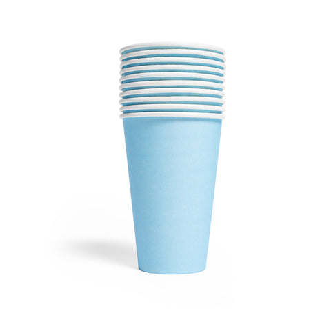 Premium Paper Cups Light Blue 350ml- 10 Pc