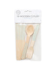 Premium Wooden Cutlery Light Blue- 18 Pc