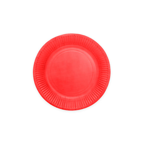 Premium Paper Plates 8 Inches Red- 8 Pc