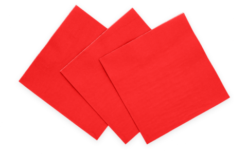 Premium 3 Ply Paper Cocktail Napkins Red 24cm*24cm- 20 Pc