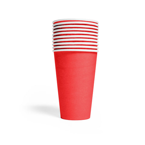 Premium Paper Cups Red 210ml- 14 Pc