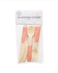 Premium Wooden Cutlery Red- 18 Pc