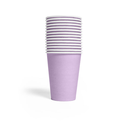 Premium Paper Cups Lavender 210ml- 14 Pc