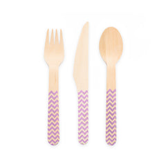 Premium Wooden Cutlery Lavender- 18 Pc