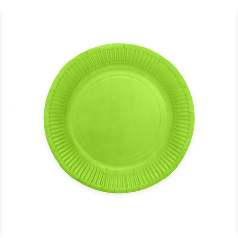 Premium Paper Plates 9 Inches Lime Green- 8 Pc