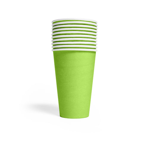 Premium Paper Cups Lime Green 350ml- 10 Pc