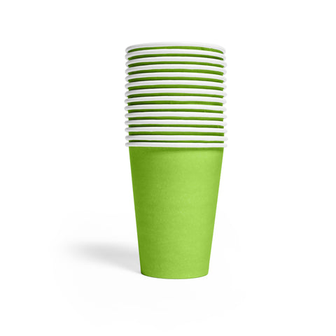 Premium Paper Cups Lime Green 210ml- 14 Pc