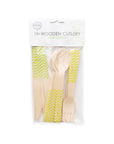 Premium Wooden Cutlery Lime Green- 18 Pc