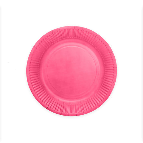 Premium Paper Plates 9 Inches Hot Pink- 8 Pc