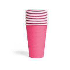 Premium Paper Cups Hot Pink 350ml- 10 Pc