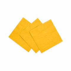 Premium 3 Ply Paper Cocktail Napkins Yellow 24cm*24cm- 20 Pc