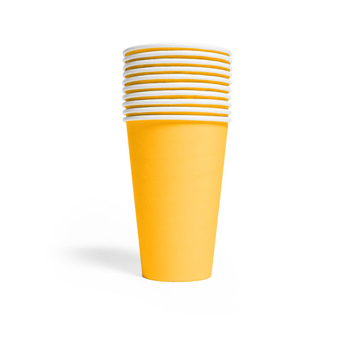 Premium Paper Cups Yellow 350ml- 10 Pc