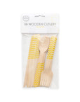 Premium Wooden Cutlery Yellow- 18 Pc