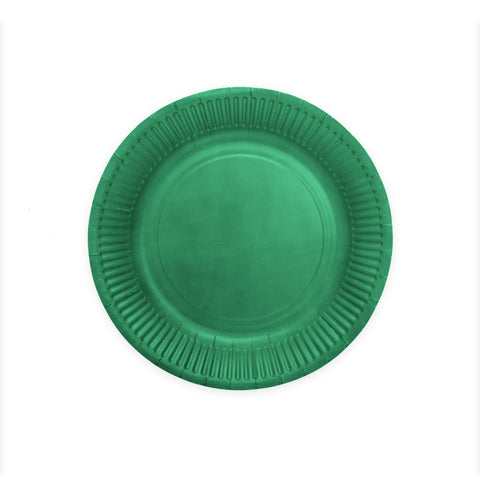 Premium Paper Plates 9 Inches Dark Green- 8 Pc