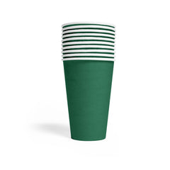 Premium Paper Cups Dark Green 350ml- 10 Pc