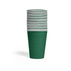 Premium Paper Cups Dark Green 210ml- 14 Pc