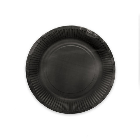 Premium Paper Plates 9 Inches Black- 8 Pc