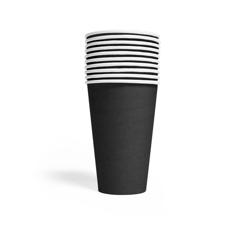 Premium Paper Cups Black 350ml- 10 Pc