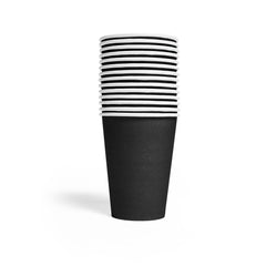 Premium Paper Cups Black 210ml- 14 Pc