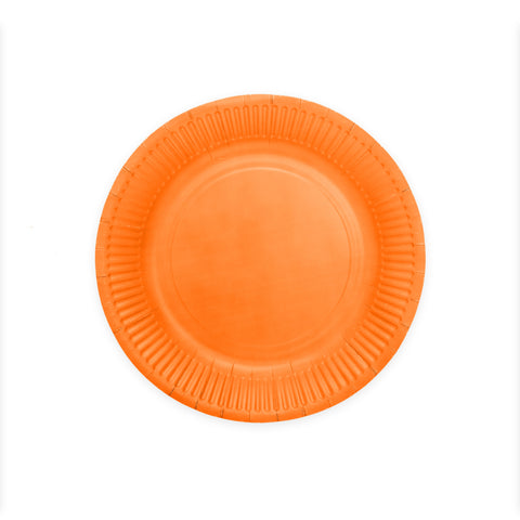 Premium Paper Plates 9 Inches Orange- 8 Pc