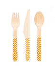 Premium Wooden Cutlery Orange- 18 Pc