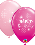 Birthday Sparkle Pink Latex Balloon (Helium/Air Filled) - 11 Inches