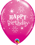 Birthday Sparkle Pink Latex Balloon (Helium/Air Filled) - 11 Inches