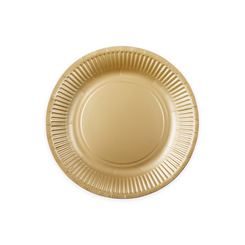 Premium Paper Plates 9 Inches Champagne Gold- 8 Pc