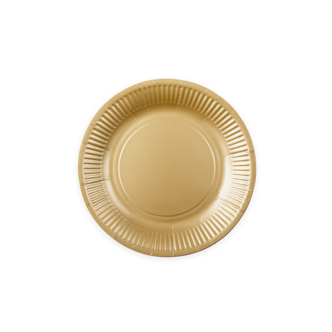 Premium Paper Plates 8 Inches Champagne Gold- 8 Pc