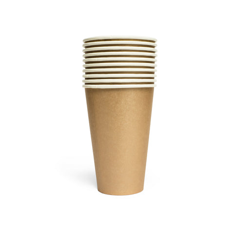 Premium Paper Cups Champagne Gold 350ml- 10 Pc