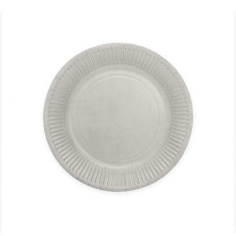 Premium Paper Plates 9 Inches Silver- 8 Pc