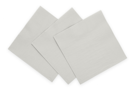 Premium 3 Ply Paper Cocktail Napkins Silver 24cm*24cm- 20 Pc